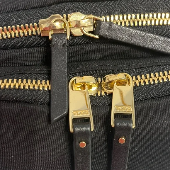 Tumi Madison Black Nylon Belt Bag with Gold Hardware Accents - Picture 3 of 16